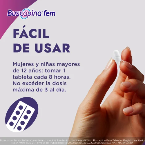 Buscapina Fem 10 Tabletas para Cólicos Menstruales con Hioscina e Ibuprofeno