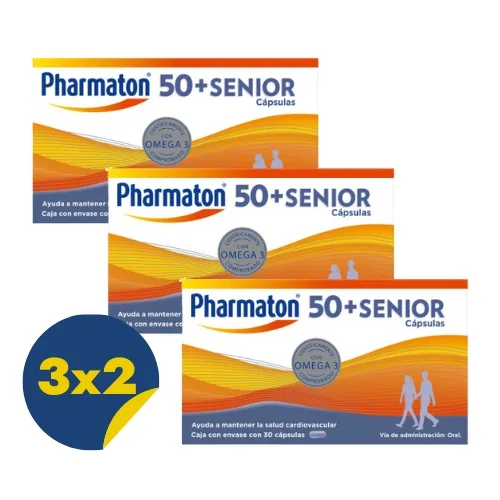 Comprar Pharmaton +50 Senior Multivitamínico 30 Cápsulas Pack 2 + 1 Gratis