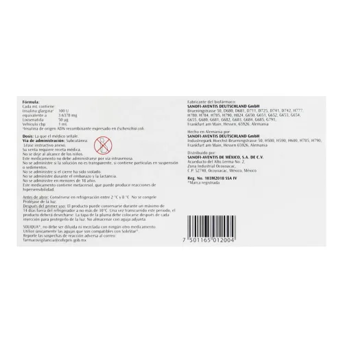 Soliqua 100 Ui/50 Mcg Con 3 Plumas Precargadas