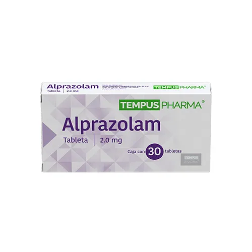 Alprazolam 2 mg con 30 Tabletas