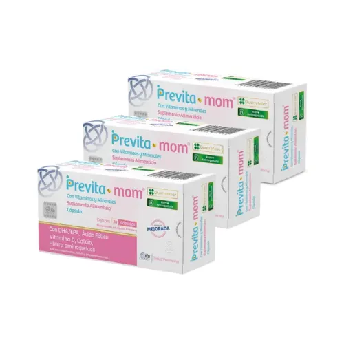 Comprar Previta Mom Vitaminas Y Minerales Suplemento Alimenticio Con 30 Cápsulas Pack 3×2