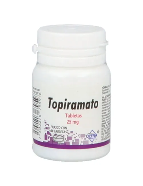 Topiramato 25 mg con 60 tabletas