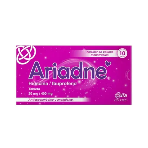 Ariadne Hioscina Ibuprofeno 20 Mg / 400 Mg Con 10 Tabletas