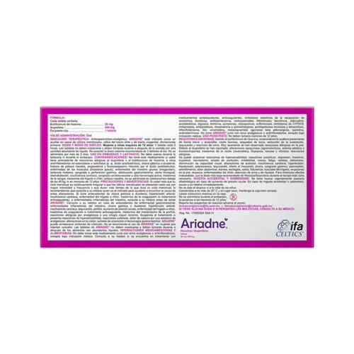 Ariadne Hioscina Ibuprofeno 20 Mg / 400 Mg Con 10 Tabletas