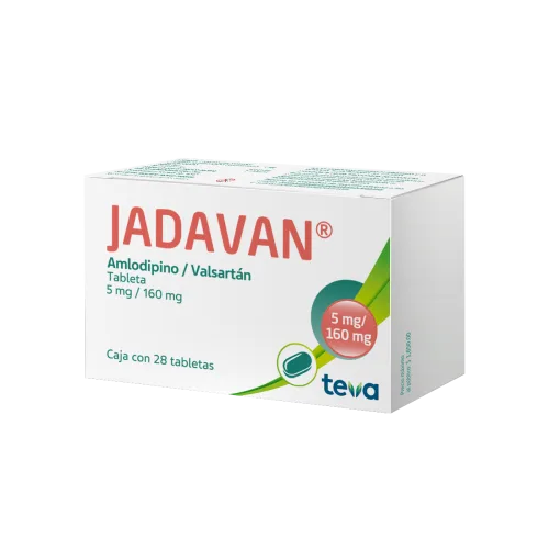 Jadavan Amlodipino 5 Mg / Valsartán 160 Mg Caja Con 28 Tabletas