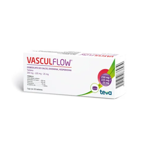 Comprar Vasculflow 250/225/25 Mg Con 30 Tabletas