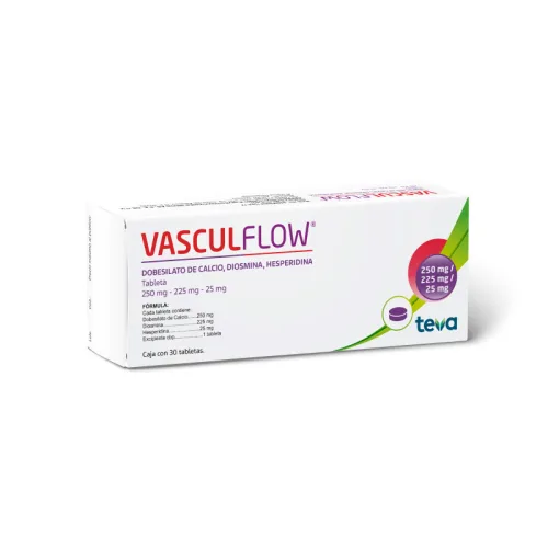 Vasculflow 250/225/25 Mg Con 30 Tabletas