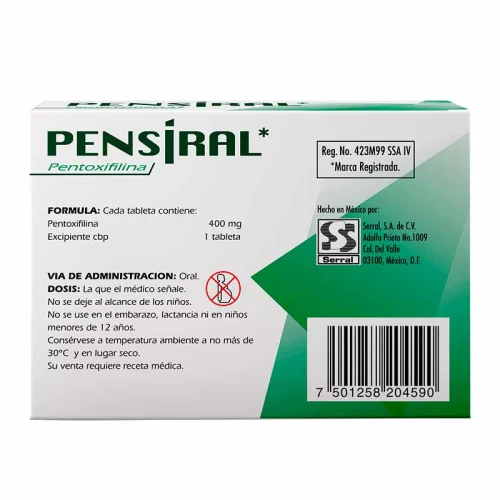 Comprar Pensiral 400 Mg Con 30 Tabletas