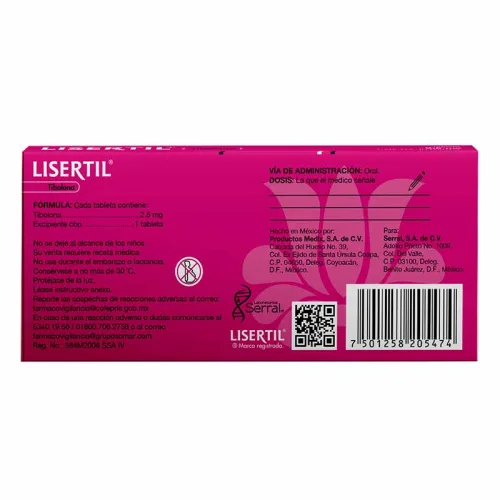 Comprar Lisertil 2.5 Mg Con 30 Tabletas