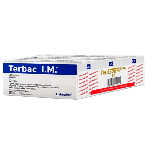 Terbac Im Ceftriaxona 1 G Con Frasco Ámpula