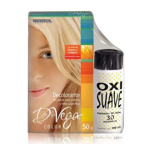 De La Vega Pack Decolorante En Polvo 50 G + Peróxido En Crema 30 Volúmenes 100 Ml De La Vega Pack Decolorante En Polvo 50 G + Peróxido En Crema 30 Volúmenes 100 Ml