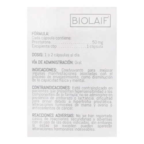 Biolaif 50 Mg Con 30 Cápsulas