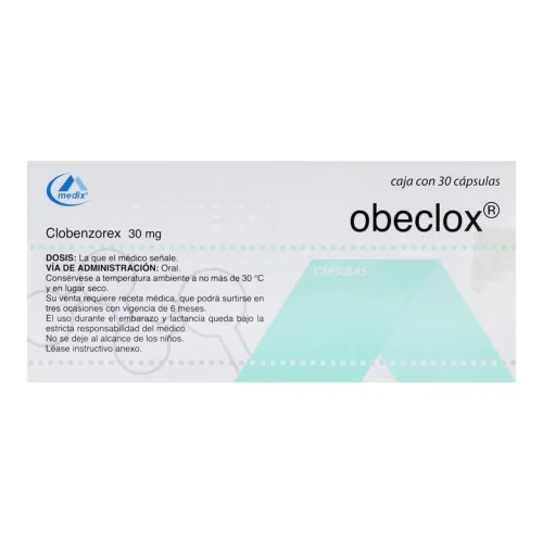 Obeclox 30 Mg Con 30 Cápsulas 