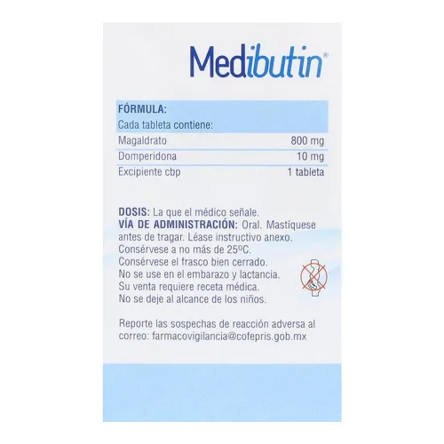 Medibutin 800/10 Mg Con 30 Tabletas