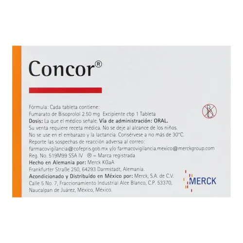 Comprar Concor 2.5 Mg Con 30 Tabletas