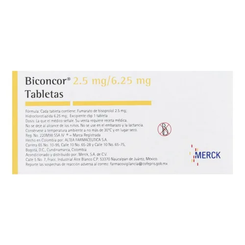 Biconcor 2.5/6.25 Mg Con 30 Tabletas