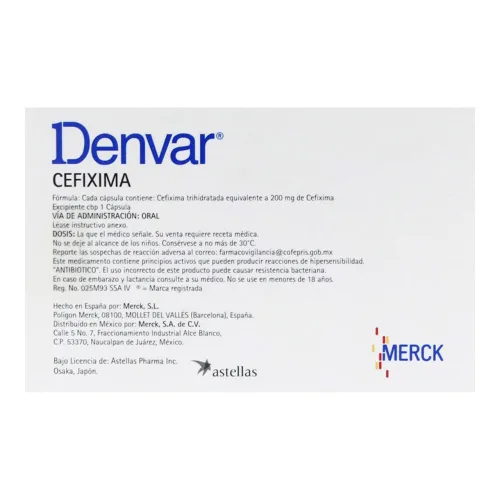 Denvar Cefixima 200 Mg Con 12 Cápsulas