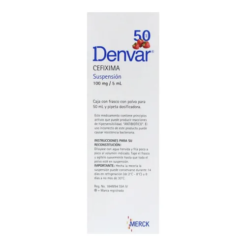 Denvar Ds Cefixima 100 Mg Suspensión Con 50 Ml