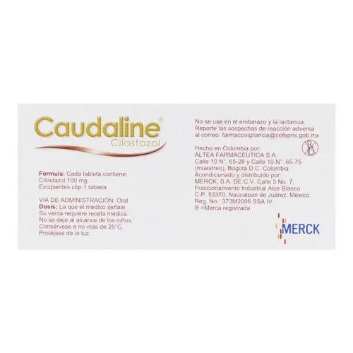 Caudaline 100 Mg Con 60 Tabletas
