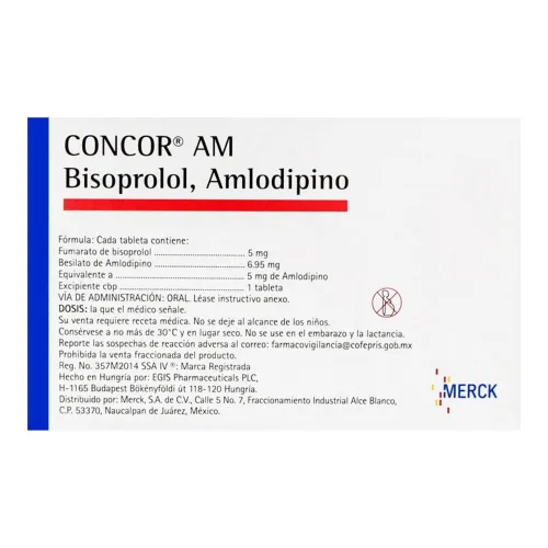 Concor Am 5/5 Mg Con 30 Tabletas