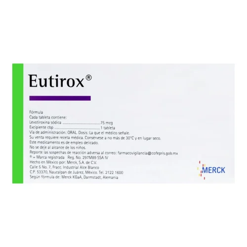 Comprar Eutirox 75 Mcg Con 50 Tabletas