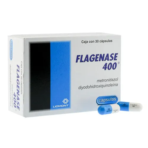 Flagenase Diiodohidroxiqunolina Metronidazol 400/200 Mg Con 30 Cápsulas