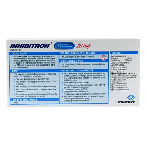 Inhibitron 20 Mg 7 Cápsulas