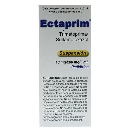 Ectaprim Sulfametoxazol Trimetoprima 800/4000 Mg Suspensión Pediátrica Con 120 Ml