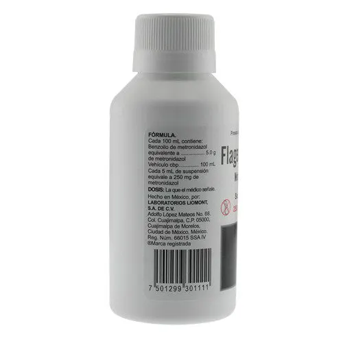 Flagenase Metronidazol 250 Mg Suspensión Con 120 Ml