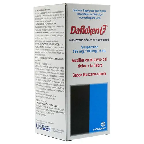 Dafloxen F 125/100 Mg Suspensión Oral Sabor Manzana Canela 100 Ml