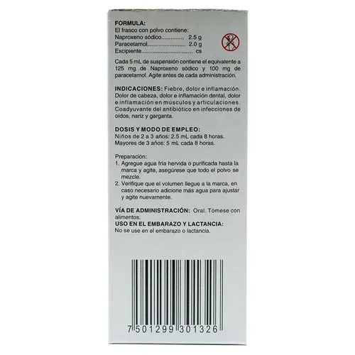 Dafloxen F 125/100 Mg Suspensión Oral Sabor Manzana Canela 100 Ml
