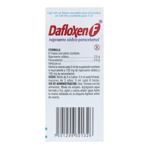 Comprar Dafloxen F 125/100 Mg Suspensión Oral Sabor Manzana Canela 100 Ml