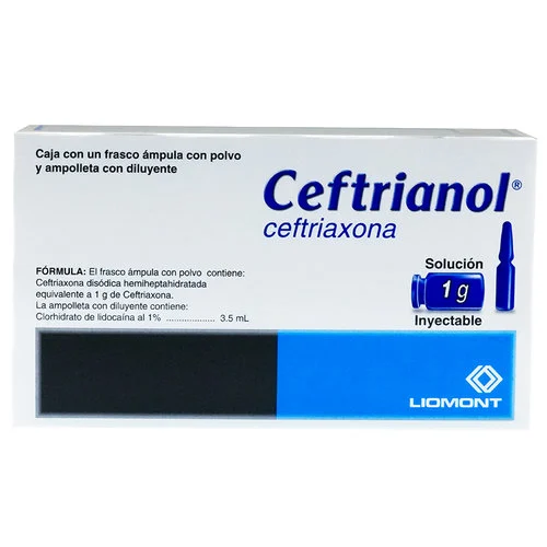 Ceftrianol Iv Ceftriaxona 1 G Solución Inyectable Frasco Ámpula 10 Ml