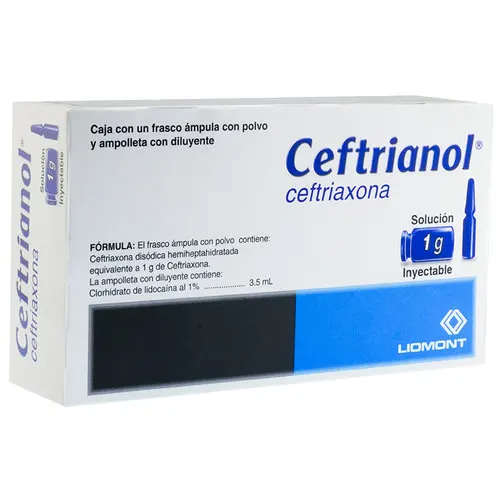 Ceftrianol Iv Ceftriaxona 1 G Solución Inyectable Frasco Ámpula 10 Ml