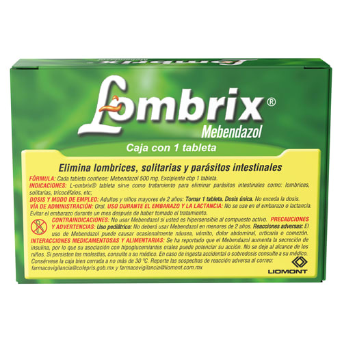Lombrix 500 Mg Con 1 Tableta