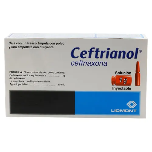 Ceftrianol Ceftriaxona 1 G Solución Inyectable Con 1 Frasco Ámpula