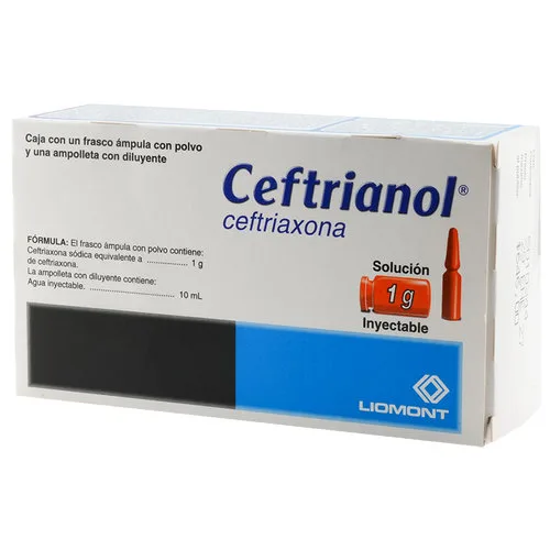 Ceftrianol Ceftriaxona 1 G Solución Inyectable Con 1 Frasco Ámpula
