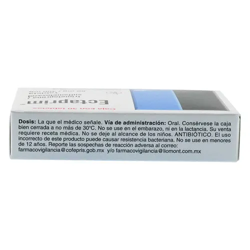 Ectaprim Sulfametoxazol Trimetoprima 80/400 Mg Con 30 Tabletas