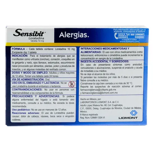 Sensibit 10 Mg Con 20 Tabletas
