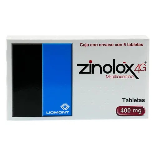 Zinolox Moxifloxacino 4G 400 Mg Con 5 Tabletas