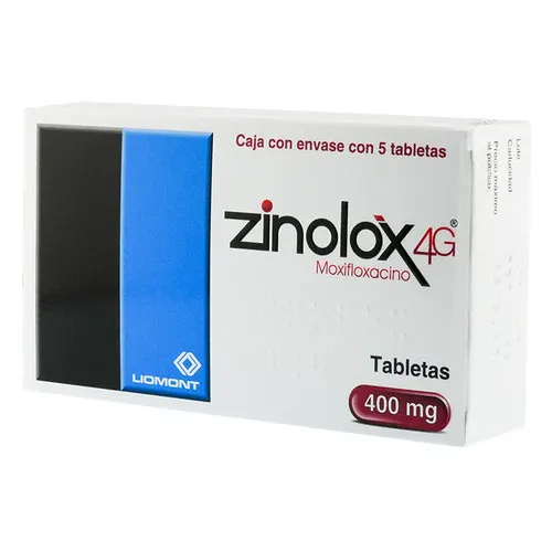 Zinolox Moxifloxacino 4G 400 Mg Con 5 Tabletas