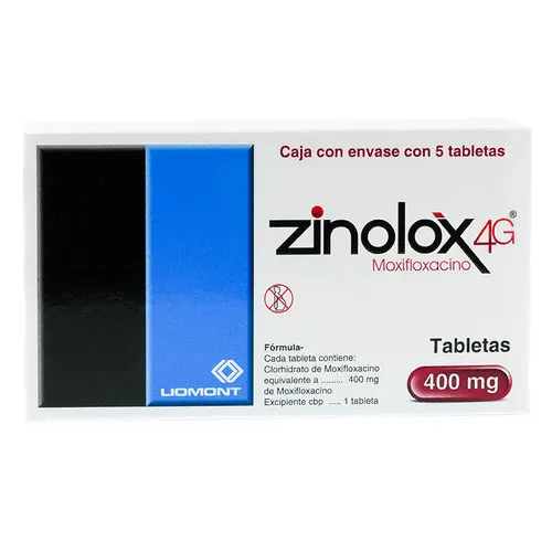 Zinolox Moxifloxacino 4G 400 Mg Con 5 Tabletas