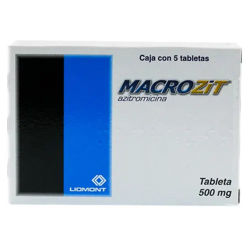 Macrozit Azitromicina 500 Mg Con 5 Tabletas