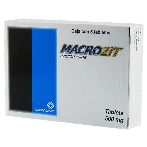 Macrozit Azitromicina 500 Mg Con 5 Tabletas