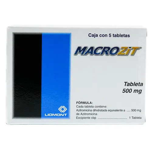 Macrozit Azitromicina 500 Mg Con 5 Tabletas
