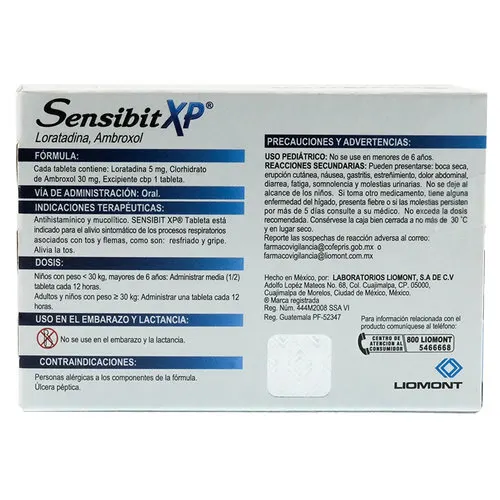 Sensibit Xp 5/30 Mg Con 20 Tabletas