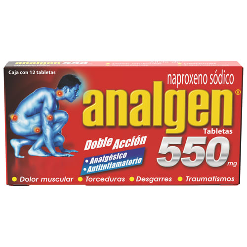Analgen 550 Mg Con 12 Tabletas