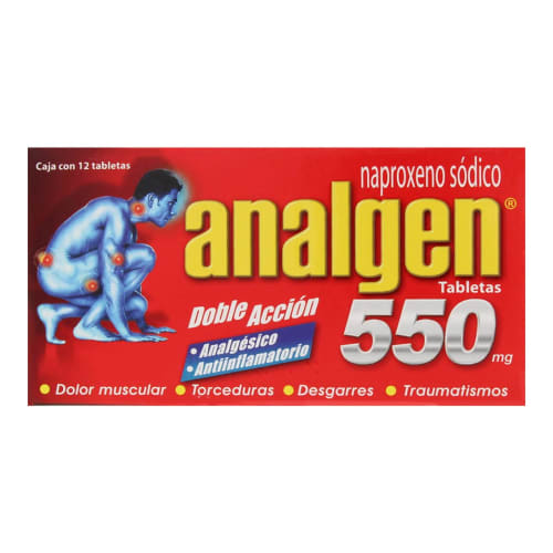 Comprar Analgen 550 Mg Con 12 Tabletas