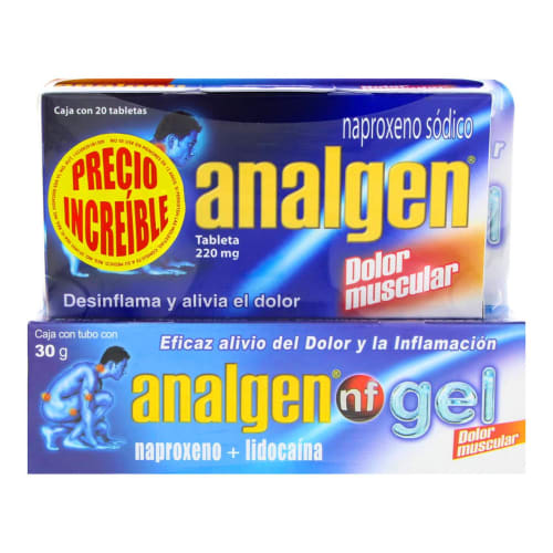 Comprar Analgen Nf 220 Mg Gel Con 30 Gr + 20 Tabletas