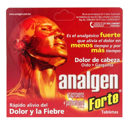 Analgen Forte 220/300 Mg Con 12 Tabletas